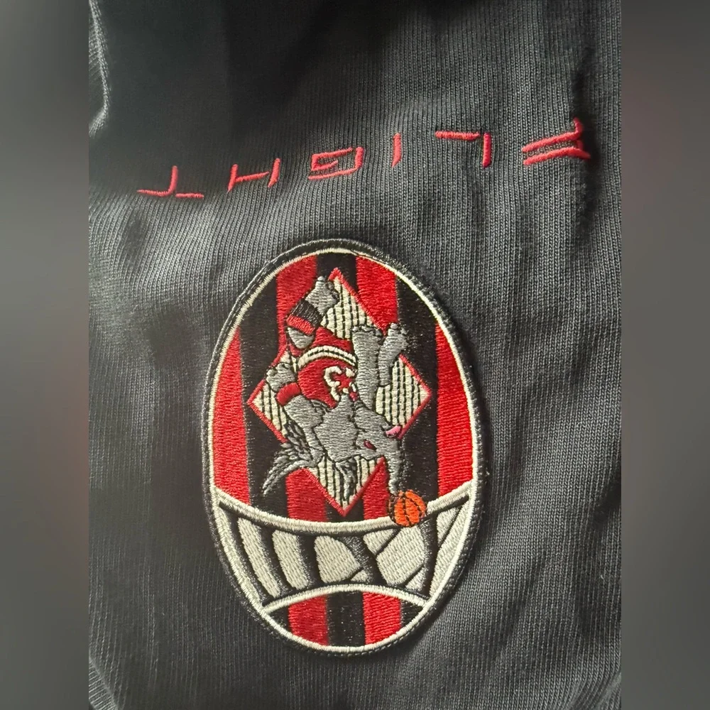 Jordan Men's Black Graphic Rugby Shirt with White Collar